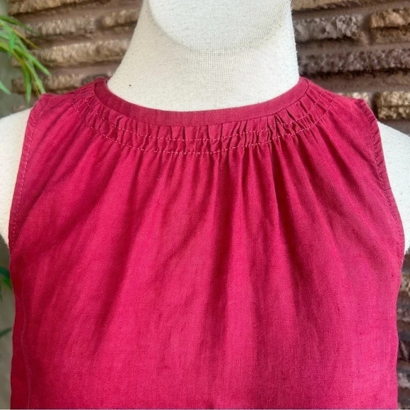 United Colors of Benetton Red Linen Sleeveless Sheath Dress - Picture 2 of 6